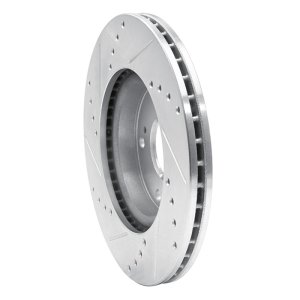 Acura ILX Brake Rotor (1) - Front Right - R1 Concepts - Drilled & Slotted - Silver - `03-`17